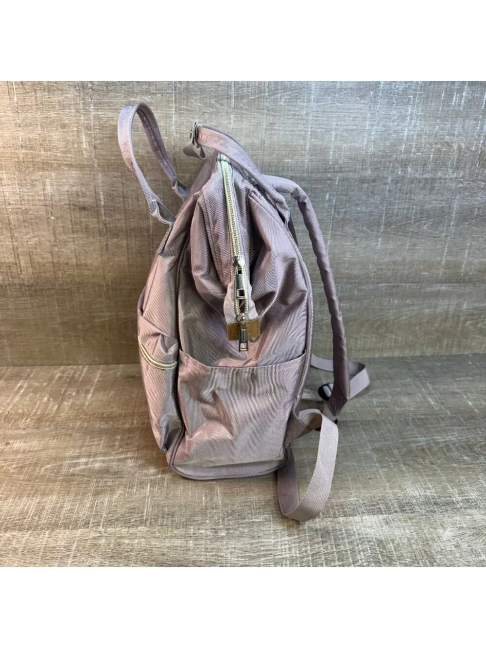 Bebámour Wide Open Diaper Bag Backpack Pink Baby Travel Tote Shoulder